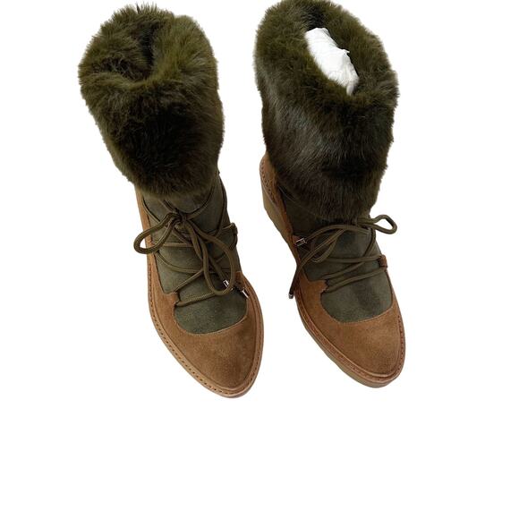 Anthropologie Cecelia NY Graham Sherling Wedge Boot 6 Brown NEW - Picture 9 of 13